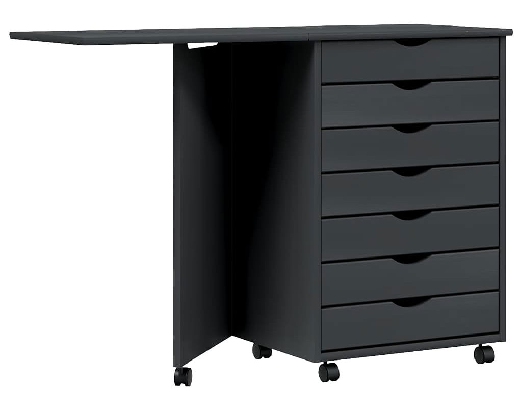 Elior Szare małe składane biurko na kółkach W4-Z28