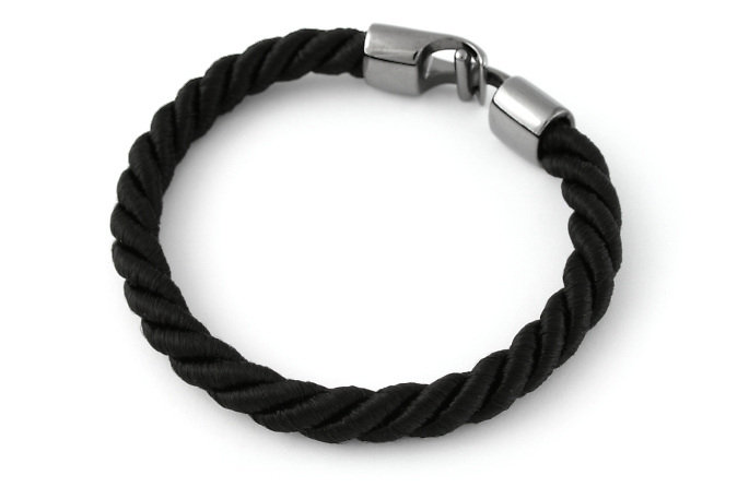 Bransoletka Męska Żeglarska Czarna Lina