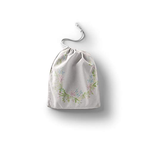 Bonamaison Torba na produkty bawełniane z nadrukiem ze sznurkiem, torba na zakupy wielokrotnego użytku, biodegradowalne torby ekologiczne, torba podróżna, saszetka, torba na zakupy, przyjazna dla