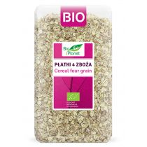 Bio Planet Płatki 4 zboża (orkisz, owies, jęczmień, żyto) 600 g Bio