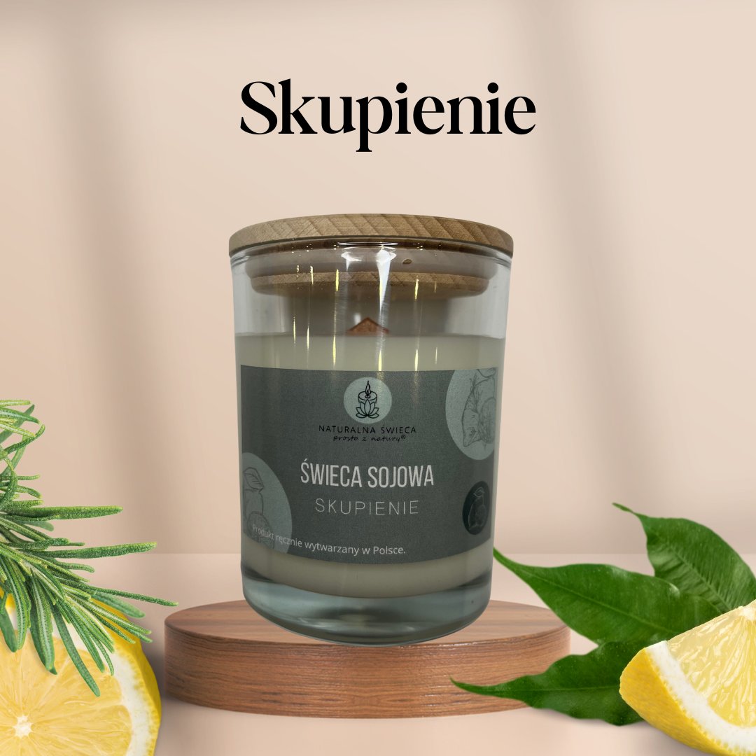 Skupienie Świeca sojowa z drew. zamknięciem 250 ml