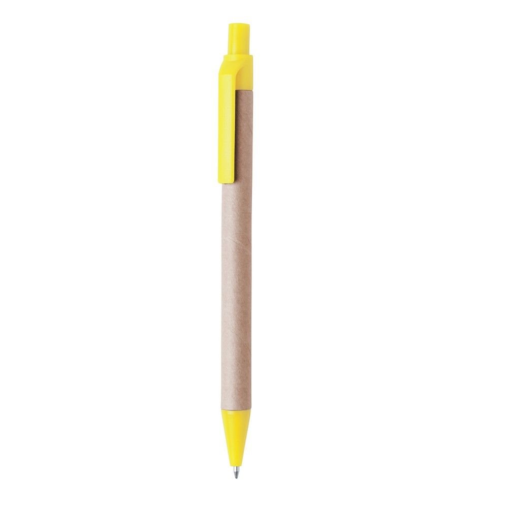 Długopis Eco Yellow - Wykonany z Kartonu z Recyklingu, Ø0,9 x 13,7 cm