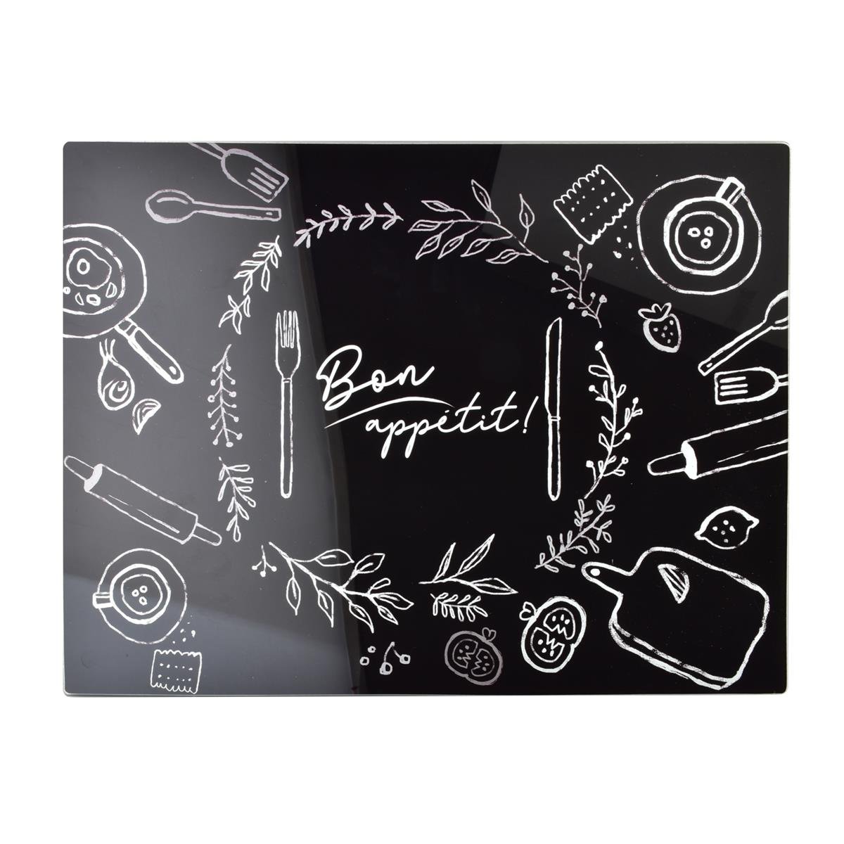 Czarna deska do krojenia KUCHENNA Nowoczesny design Szkło na blat kuchenny 40x30 cm
