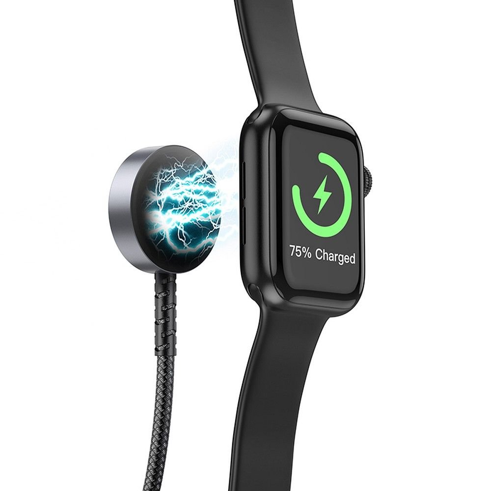 HOCO ładowarka indukcyjna 2w1 do Apple Watch + kabel ładowania do Iphone CW54 czarna