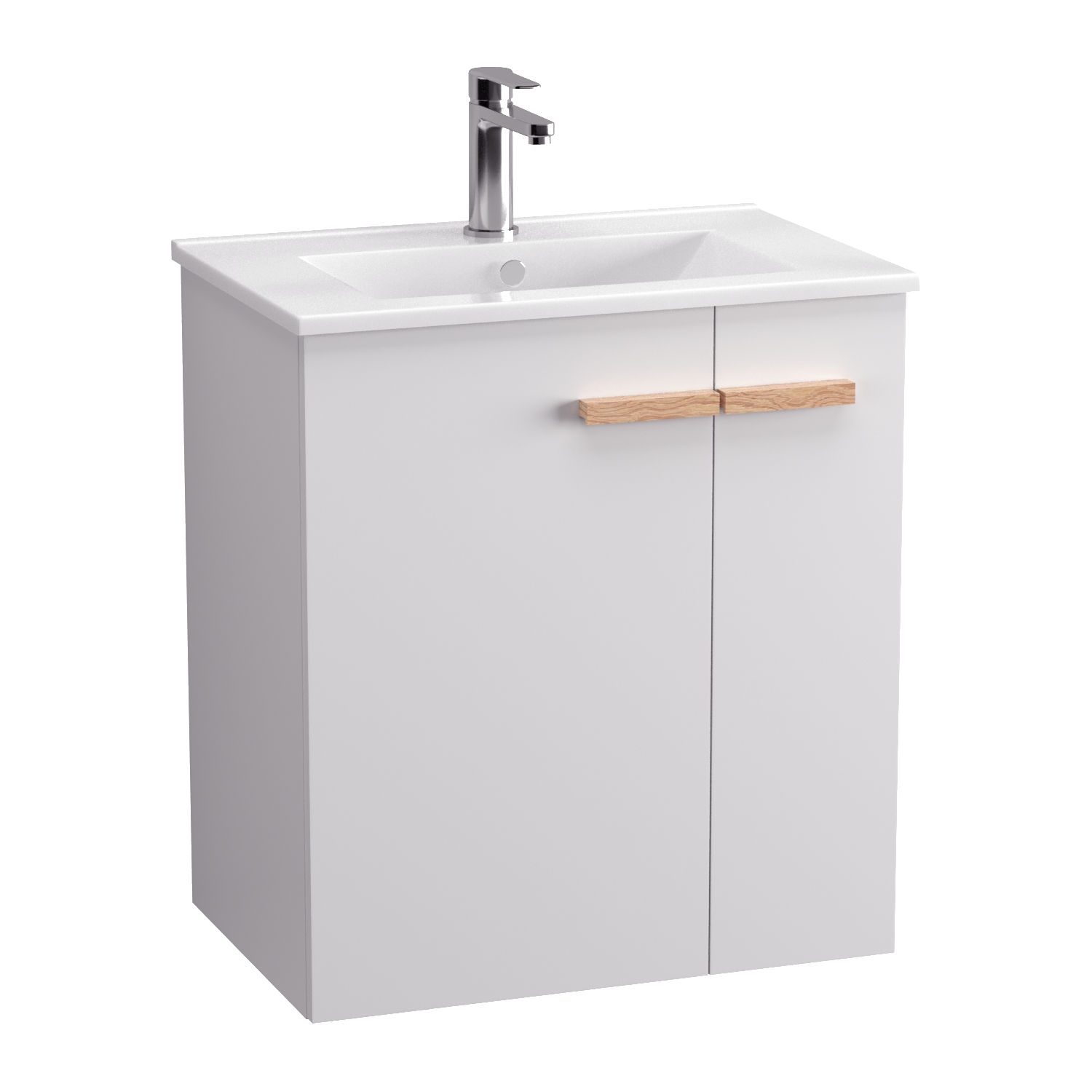 Szafka łazienkowa pod umywalkę Krofam L-wood  60 cm biały połysk 139-0007