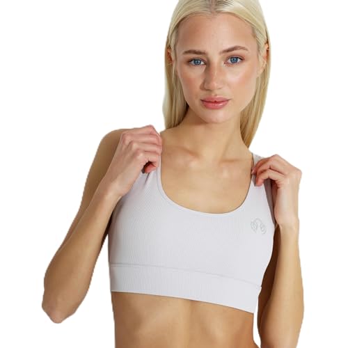 Carlheim Damski jasny biustonosz Active Wear Sports Bra Ribbed Classic Sports Bra