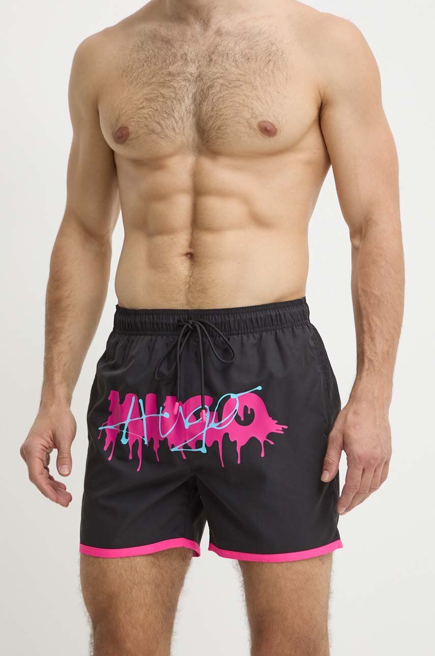 HUGO szorty kąpielowe kolor czarny - Hugo