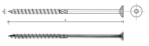 Un Wkręt Do Drewna Z Łbem Stożkowym Na Torx 5*120Mm T25 SPKS 5*120 5902134250359