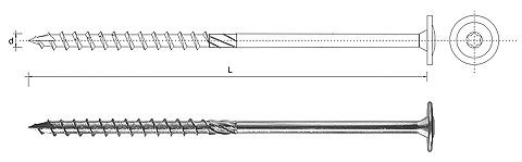 Un Wkręt Do Drewna Z Kołnierzem Na Torx Ocynkowany 6*70Mm T30 SPKK 6*70 5902134240763