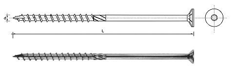 Un Wkręt Do Drewna Z Łbem Stożkowym Na Torx 6*240Mm T30 SPKS 6*240 5902134209241