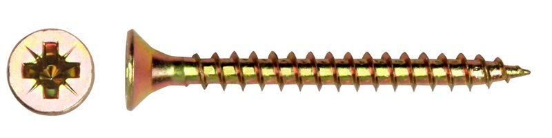 WKRĘT DO DREWNA Z KOŁNIERZEM NA TORX OCYNK ŻÓŁTY 6*280MM T30