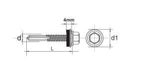 Un Wkręt Samowiertny Impax Z Epdm #12Mm Ral9002 5.5*35Mm 635239002*35 5901845943956