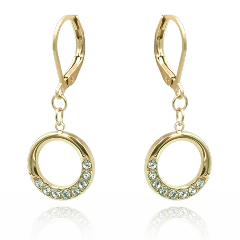 Kolczyki Ze Stali Szlachetnej Pozłacanej Angielskie Zapięcie Kst3105