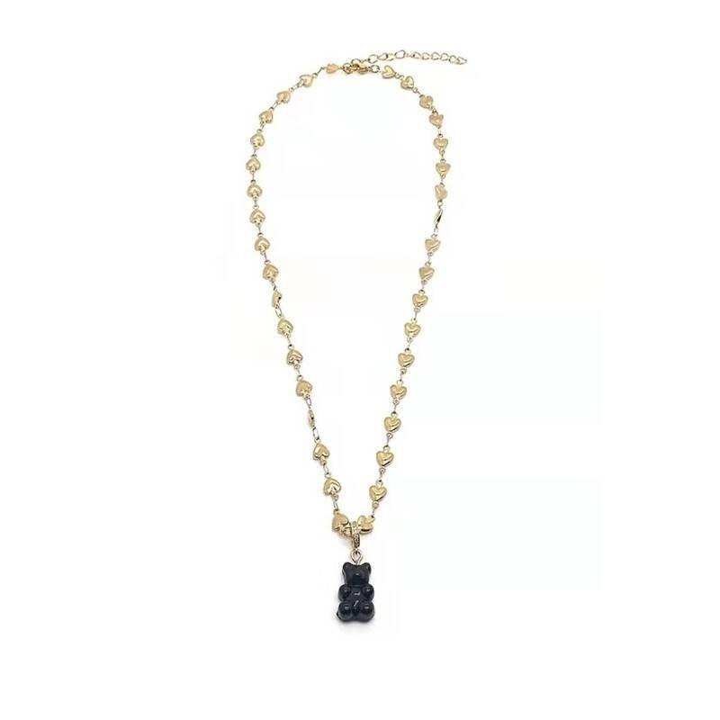 Naszyjnik Stal Chirurgiczna Pozłacana 14K Miś Gold Nst1592Cz