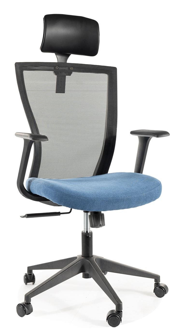 Fotel Obrotowy Q-328H Czarny / Niebieski