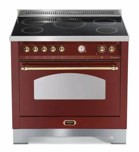 Kuchnia z płytą indukcyjną LOFRA DOLCEVITA 90 ROSSO BURGUNDY RRG96MFT/5I