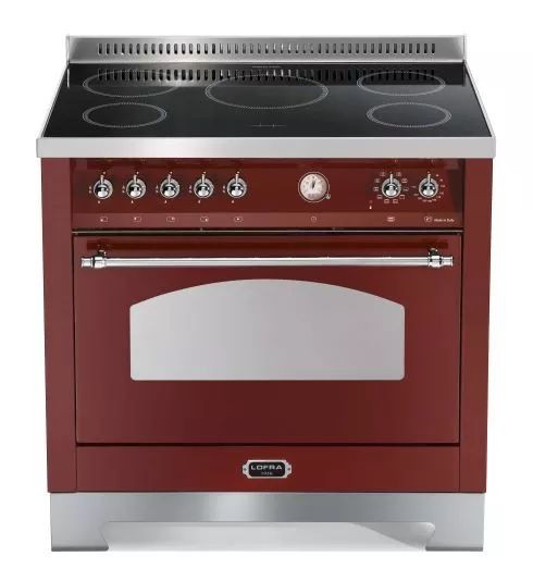 Kuchnia z płytą indukcyjną LOFRA DOLCEVITA 90 ROSSO BURGUNDY RRG96MFT/5I/Chrome