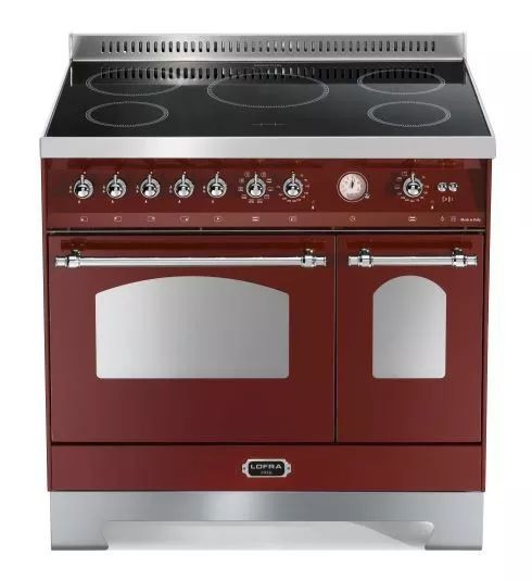 Kuchnia z płytą indukcyjną LOFRA DOLCEVITA 90 ROSSO BURGUNDY RRD96MFTE/5I/Chrome