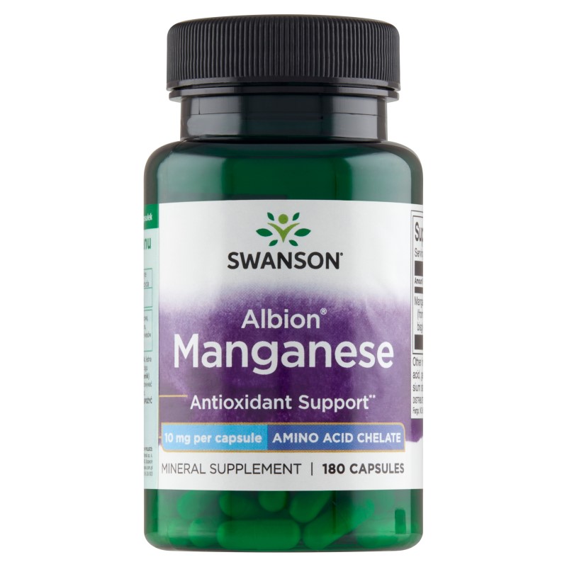 Swanson, Usa Albion Chelat Manganu 10mg Suplement diety 180 kaps.