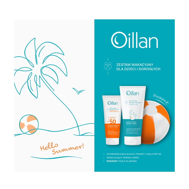 Oillan Sun Zestaw (Emulsja SPF50 100ml + Dermo-krem 200ml)