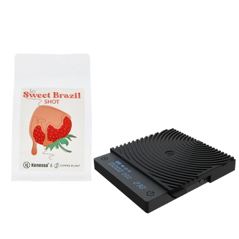 ZESTAW - COFFEE PLANT Sweet Brazil Shot 250g + Waga Timemore Mini Espresso