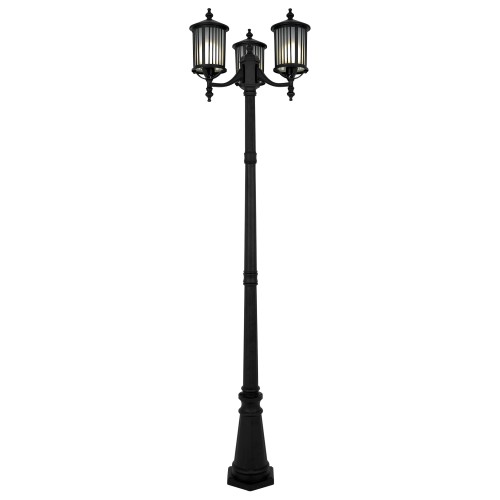 Detroit lampa stojąca ogrodowa 3xE27 czarna K-8213