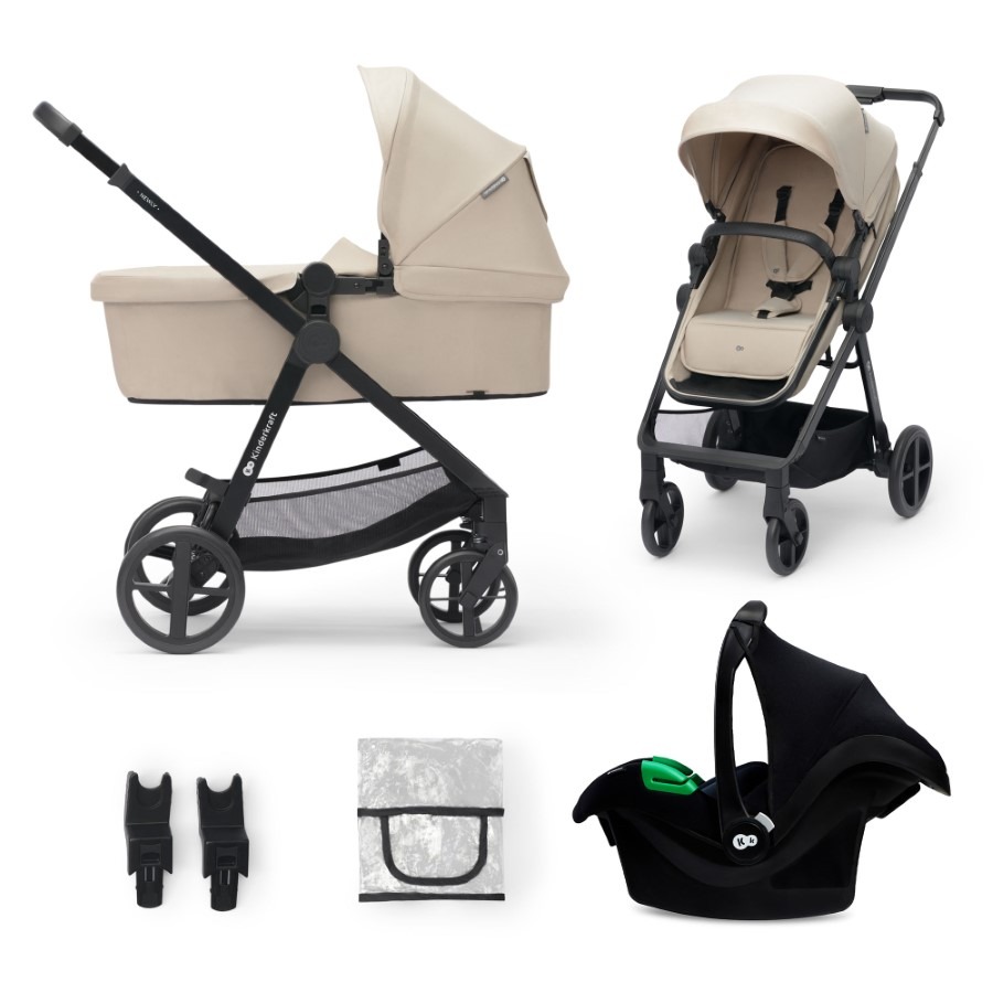 Kinderkraft, Newly 3in1 Mink Pro, wózek wielofunkcyjny, sand beige