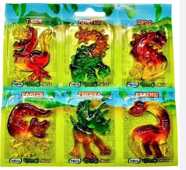 Żelki Dino dinozaury owocowe Vidal Dino Jelly 6 sztuk