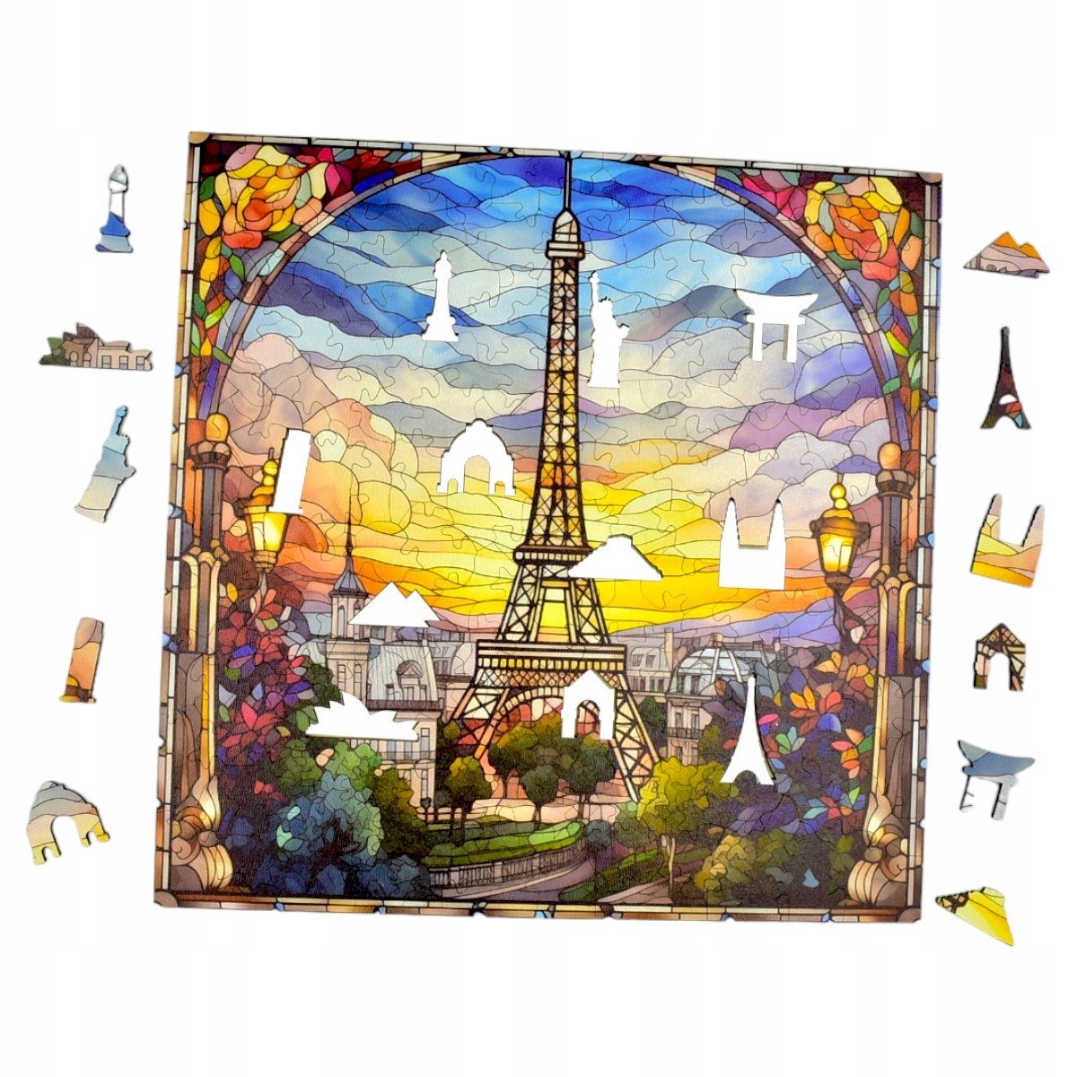 Puzzle Wieża Eiffla Mruu&Pruu 25 x 25 cm 150 elementów Układanka drewniana