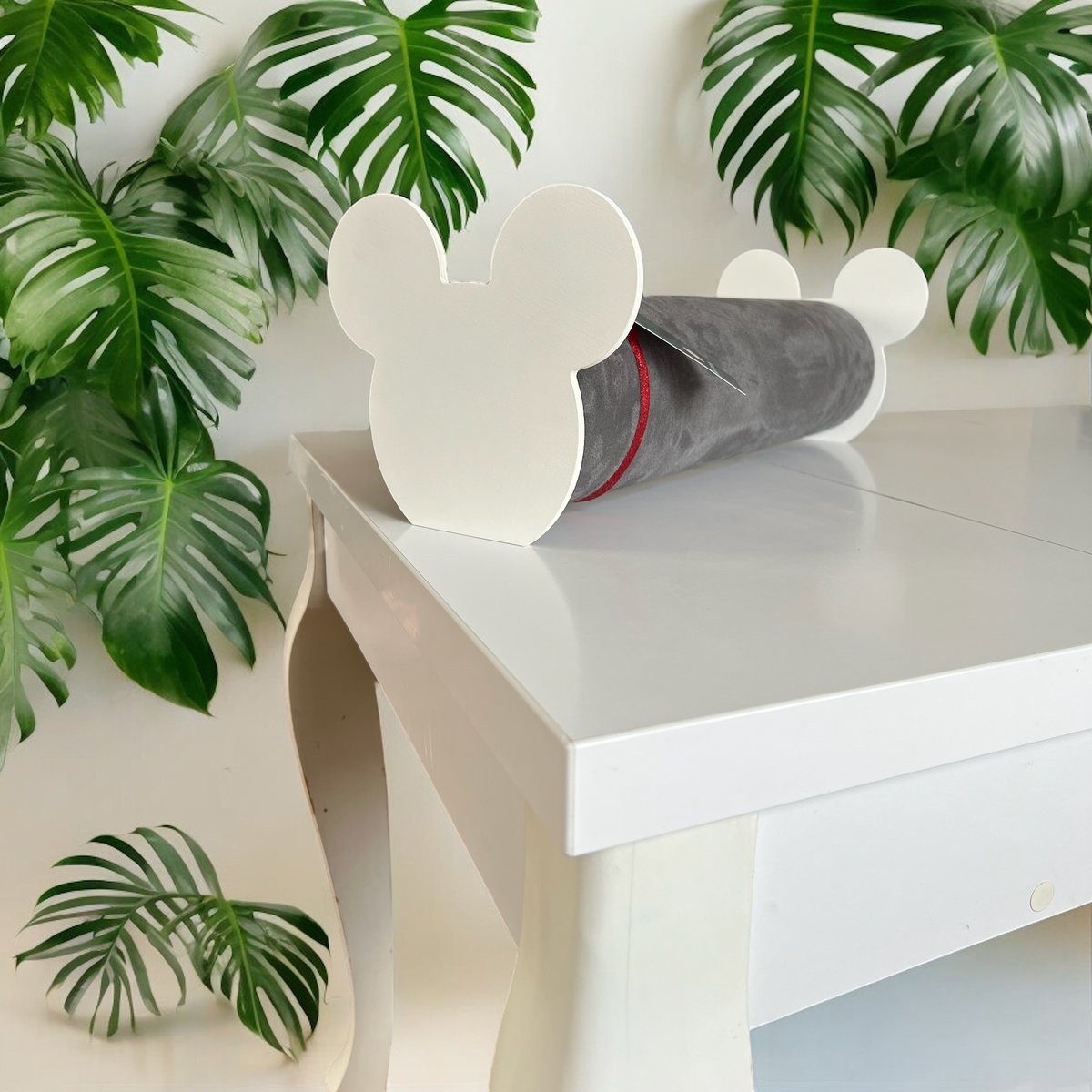 Stojak na opaski do włosów ekspozytor dla dzieci organizer opasek Białe Stokrotki