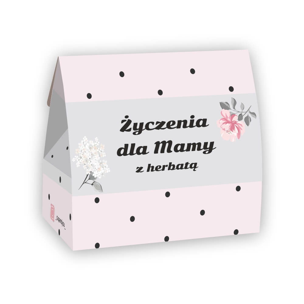 Dziękuję, że jesteś! Życzenia z herbatą dla Mamy- prezent upominek 5 herbat smakowych na Dzień Matki