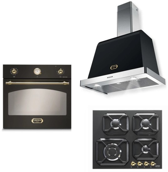Zestaw Built-in LOFRA DOLCEVITA 60 NERO MATT HRNM6G0 + FRNM69EE + HOOD 600/C