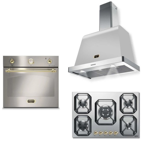 Zestaw Built-in LOFRA DOLCEVITA 75/60 ACCIAIO SATINATO HRS7AG0 + FRS69EE + HOOD 600/S