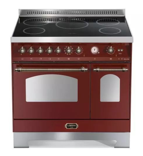 Kuchnia z płytą indukcyjną LOFRA DOLCEVITA 90 ROSSO BURGUNDY RRD96MFTE/5I/Bronze