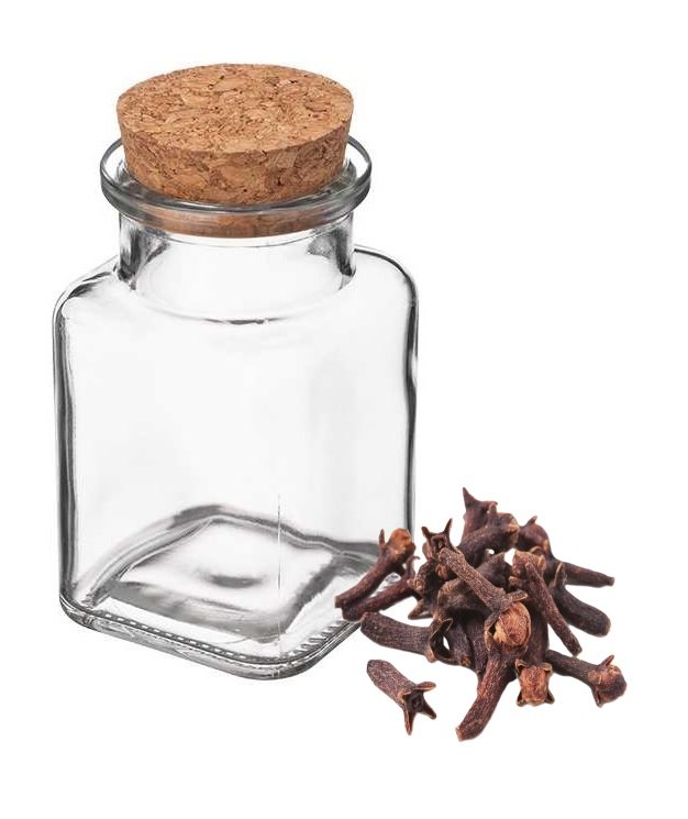 Pojemnik szklany na przyprawy słoiczek kwadratowy przyprawnik RAVO 180 ml pokrywa z naturalnego korka