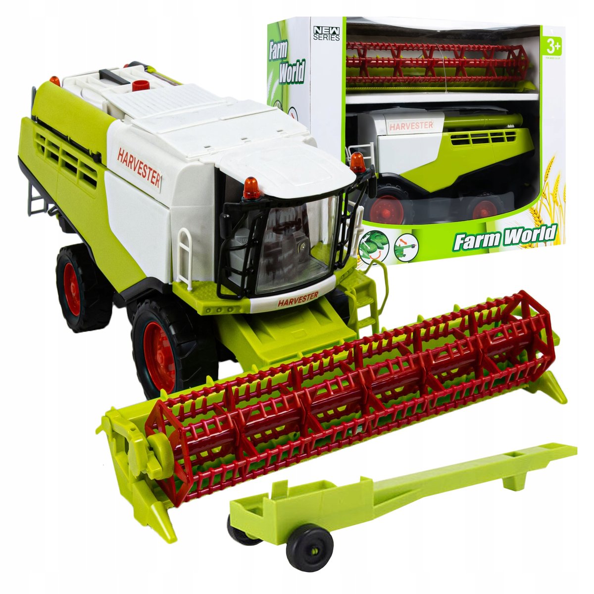 Duży Kombajn Zbożowy Z Napędem Ruchome Elementy Obrotowy Heder Harvester