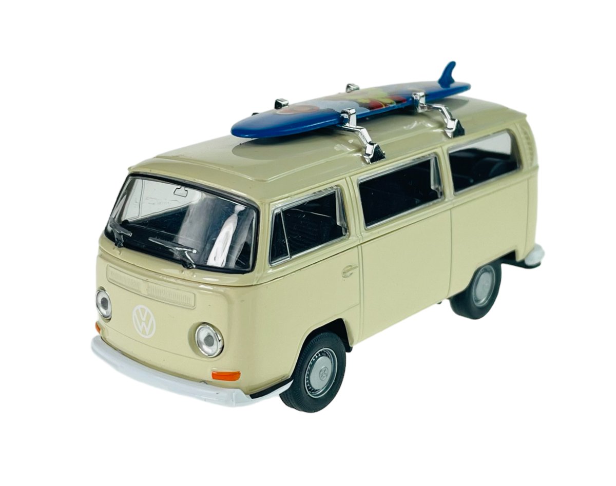 WELLY 1972 VW VOLKSWAGEN BUS T2 Z DESKĄ BEŻOWY 1:34 SAMOCHÓD NOWY METALOWY MODEL