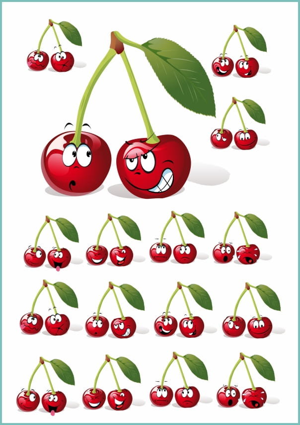 Tatuaże tymczasowe zmywalne cherry expressions, wiśnie, wisienki, A4