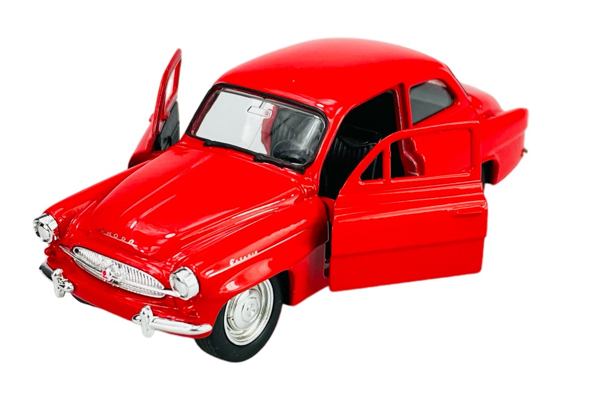 WELLY 1959 SKODA OCTAVIA CZERWONY 1:34 SAMOCHÓD NOWY METALOWY MODEL
