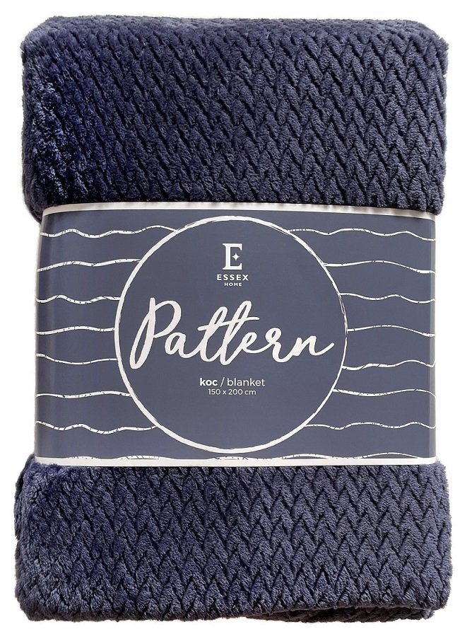 Koc Pattern gruby nowoczesny 150x200 niebieski