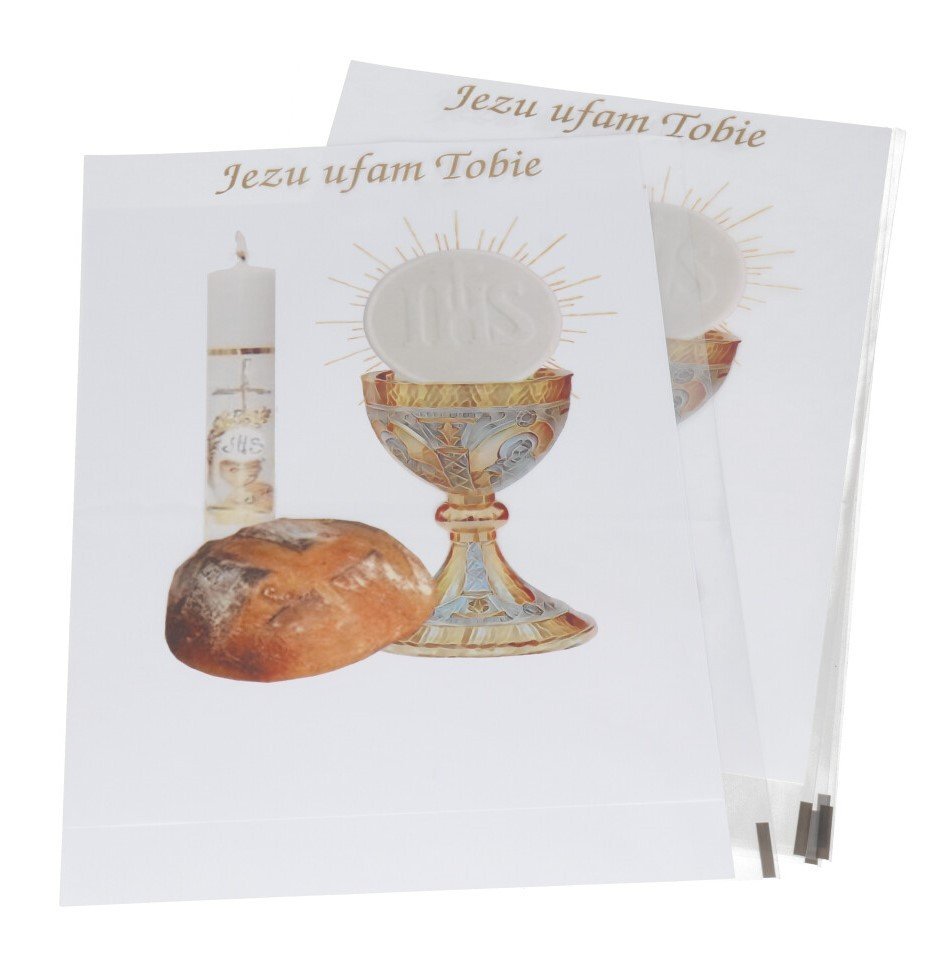 TOREBKA FOLIOWA PIERWSZA KOMUNIA ŚWIĘTA 5SZT CELOFAN