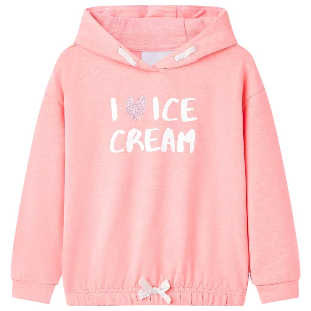 Bluza dziecięca z kapturem, jasnoróżowa, 128