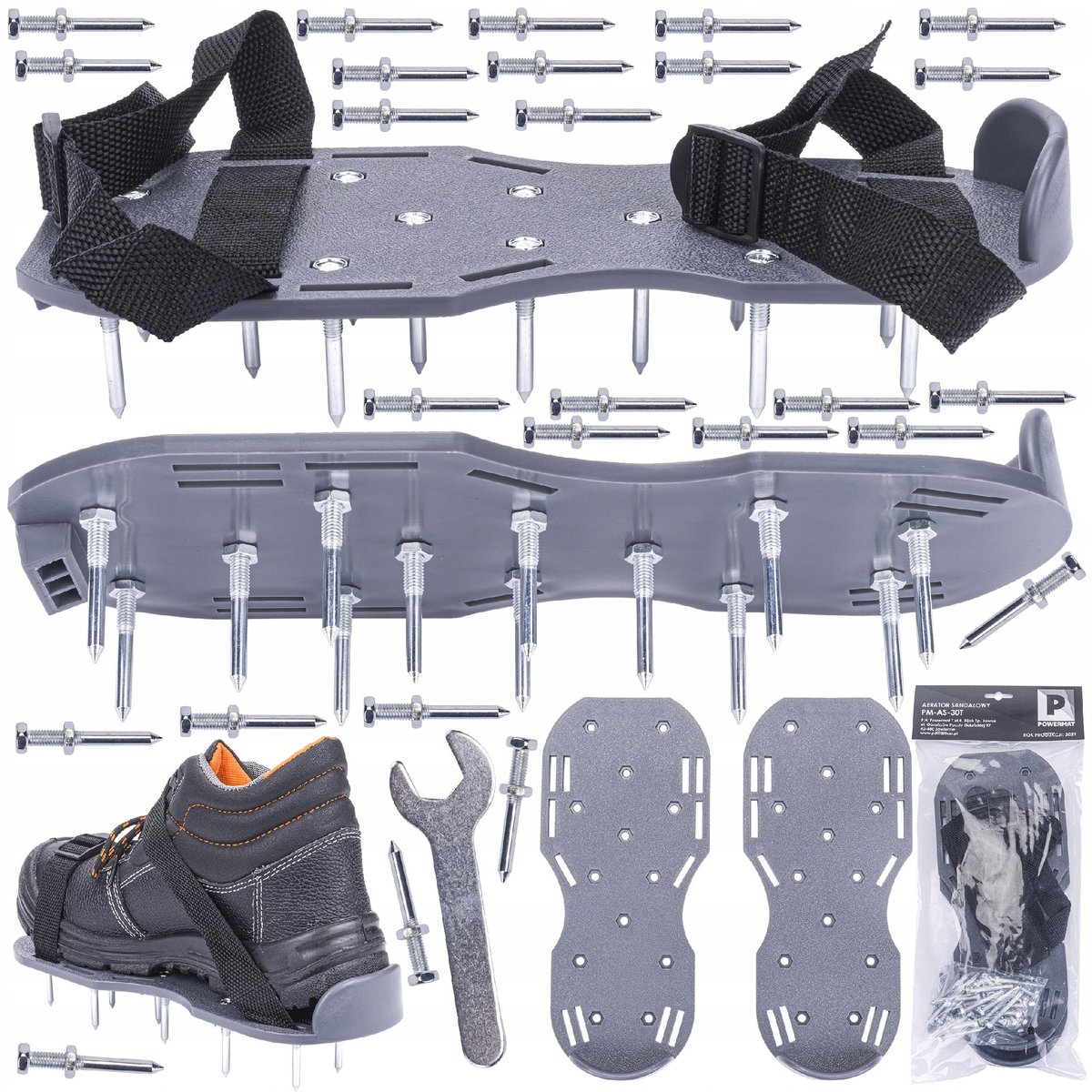 AERATOR SANDAŁOWY Z 26 KOLCAMI BUTY DO AERACJI OGRODU NAKŁADKI NAKŁUWACZ