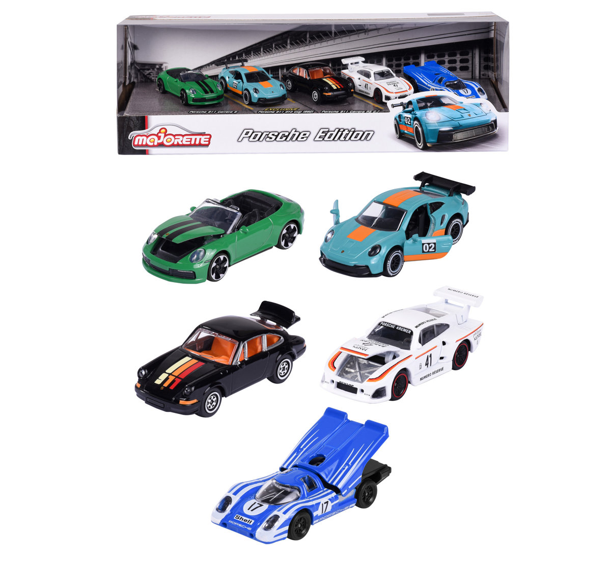 MAJORETTE PORSCHE EDITION 5-PACK 1:64 SAMOCHÓD NOWY METALOWY MODEL