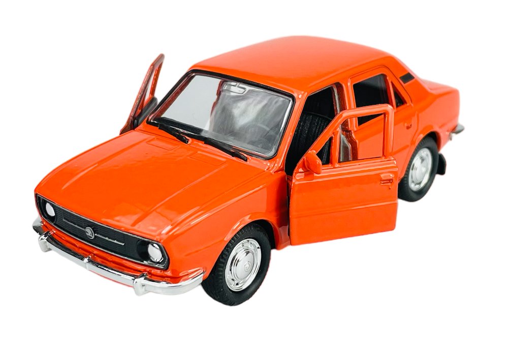 WELLY SKODA 105 L POMARAŃCZOWY 1:34 SAMOCHÓD NOWY METALOWY MODEL
