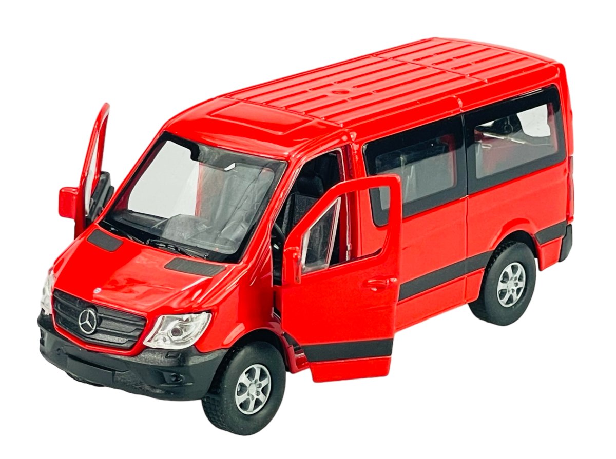 WELLY MERCEDES-BENZ SPRINTER TRAVELINER CZERWONY 1:34 SAMOCHÓD NOWY METALOWY MODEL