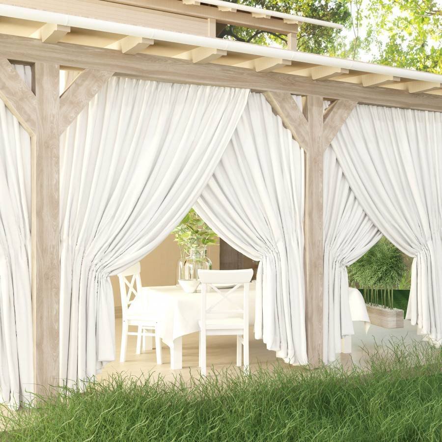 Zasłona tarasowa gładka Luza biały 150 x 230 [cm]
