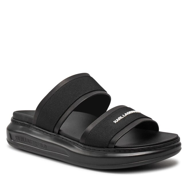 Klapki KARL LAGERFELD KL52509 Black Lthr & Textile Mono