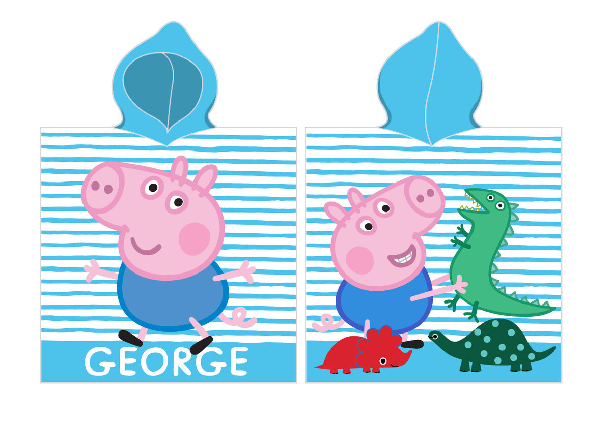 Carbotex, Świnka Peppa, Ręcznik plażowy z kapturem/Poncho, George, 50x115 cm