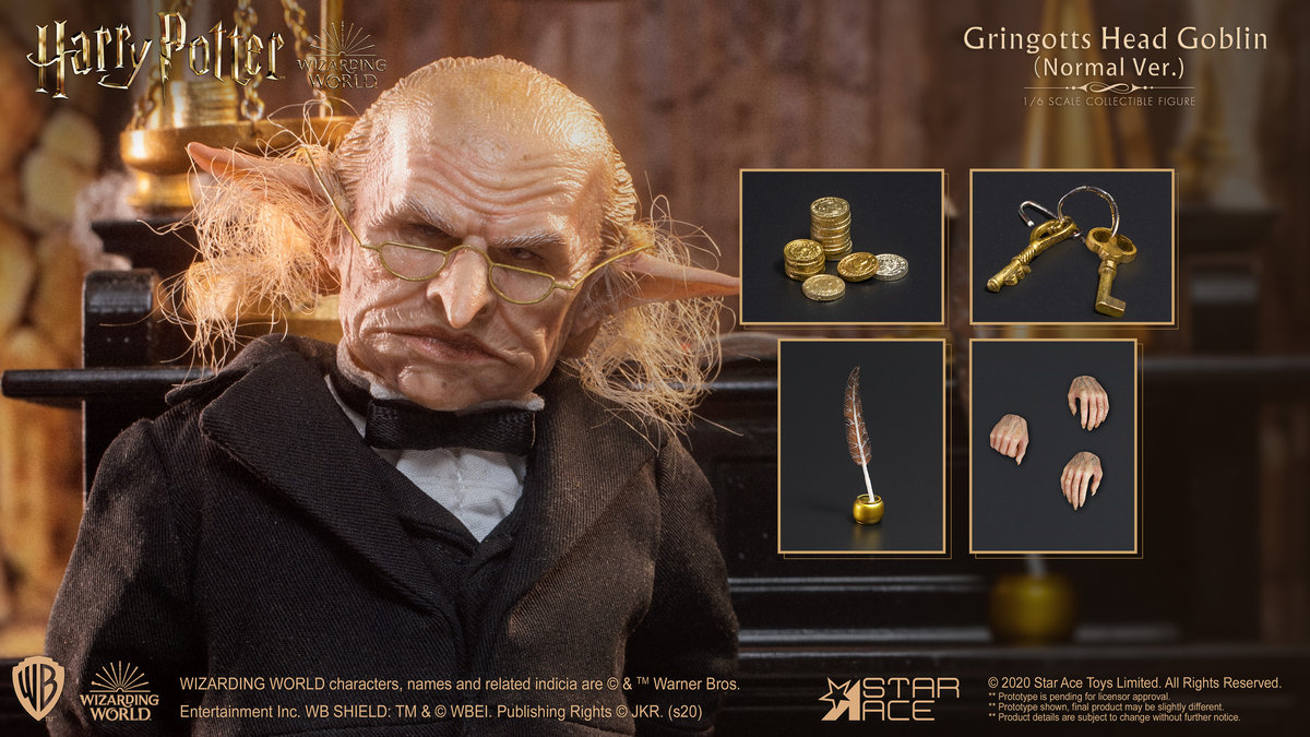 Star Ace Toys-Harry Potter i Czarodzieje Kamień Głowa Gringotta Goblin 1/6 Figurka (Sieć)